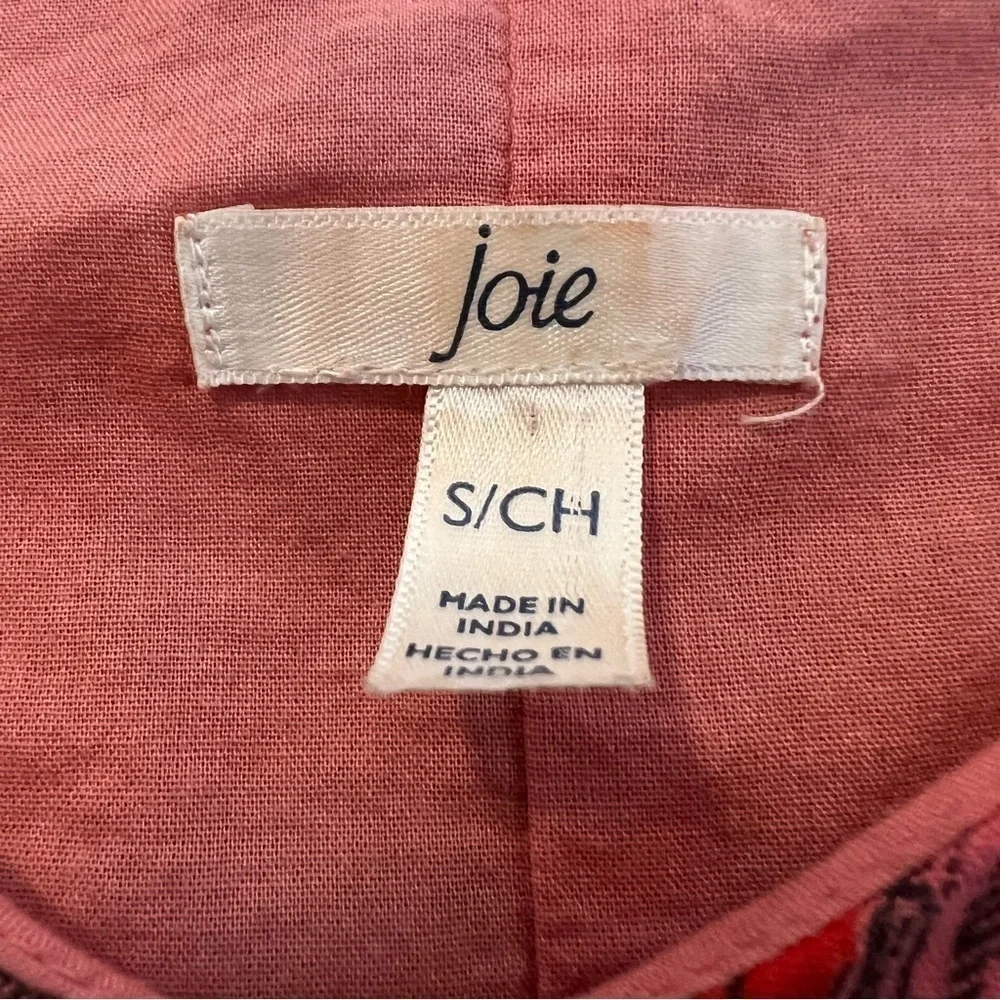 Joie V-Neck Tiered Maxi Dress Sleeveless Tea Rose Red Floral Lined 100% Cotton S - Picture 10 of 12